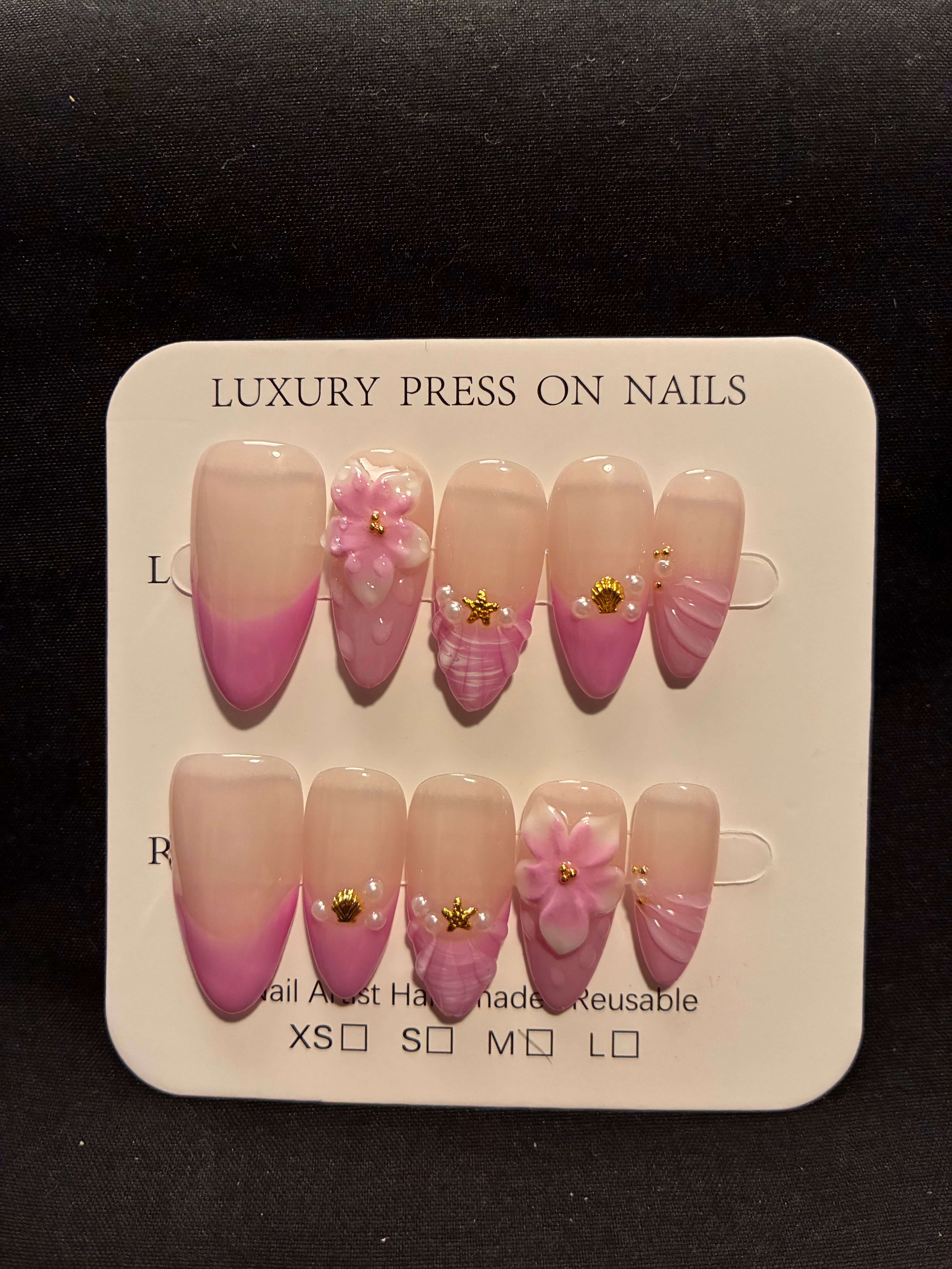 Short Medium Almond shaped nails 6